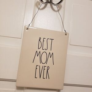 Rae Dunn Ceramic Hanging Wall Placque "Best Mom Ever"